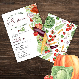 Invitación Little Sprout Está En El Camino De La Baby Shower 
