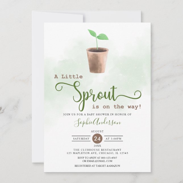 Invitación Little Sprout está en el camino de la jardinería B (Anverso)