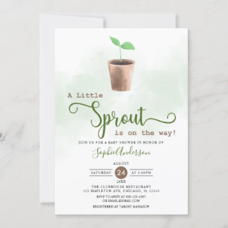 Invitación Little Sprout está en el camino de la jardinería B