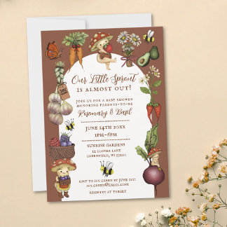 Invitación Little Sprout Farmer's Market Couples Baby Shower