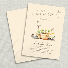 Invitación Little Sprout Garden Beige Baby Shower