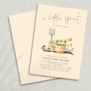 Invitación Little Sprout Garden Beige Baby Shower