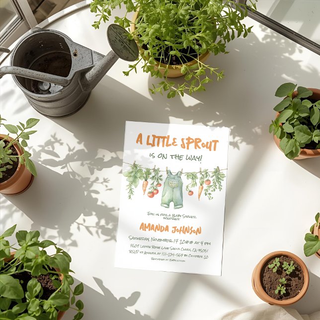Invitación Little Sprout Garden Clothesline Baby Shower (Subido por el creador)