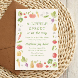 Invitación Little Sprout on the Way Vegetables Baby Shower