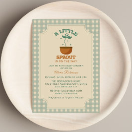 Invitación Little Sprouts Garden Fiesta Baby Shower