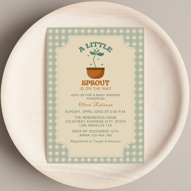 Invitación Little Sprouts Garden Fiesta Baby Shower (Subido por el creador)