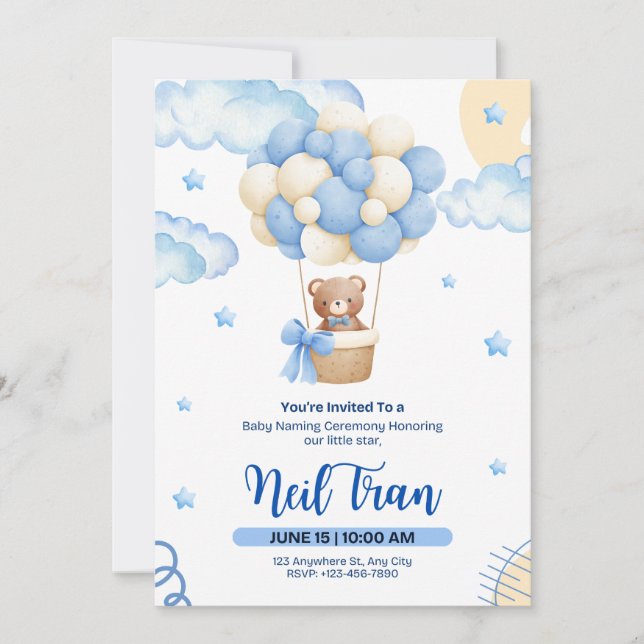 Invitación Little Star Baby Shower Invitation Design (Anverso)