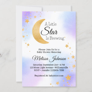 Invitación Little Star Brewing Celebración Celestial de Bebé