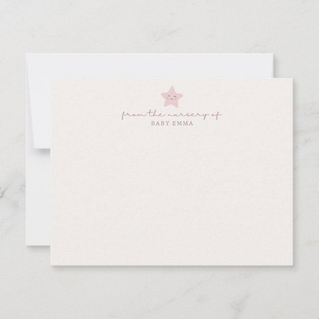 Invitación Little Star Nursery Stationery Note Card (Anverso)