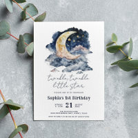 Little Star Watercolor Moon Kids Cumpleaños