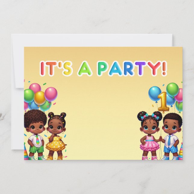 Invitación Little Stars First Birday Bash (Anverso)