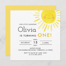 Invitación Little Sunshine 1er Birthday Fiesta Square