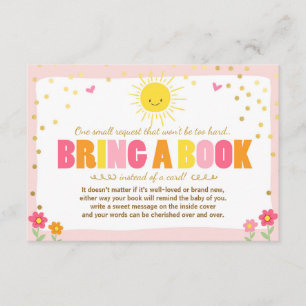 Invitación Little Sunshine Baby Shower Bring un libro Chica r