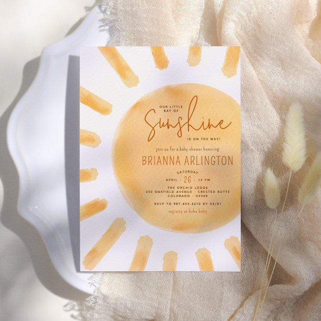 Invitación Little Sunshine | Boho Gender Neutral Baby Shower (Subido por el creador)