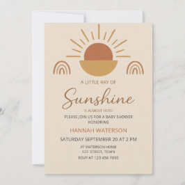 Invitación Little Sunshine Gender Neutral Boho Baby Shower 