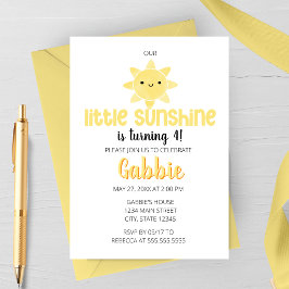 Invitación Little Sunshine Kid's Birthday Party Invitation
