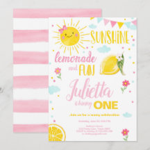 Little Sunshine Lemonade Chica Rosa Lemon Cumpleañ