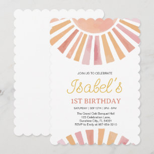 Invitación Little Sunshine Primer cumpleaños, Sunshine primer