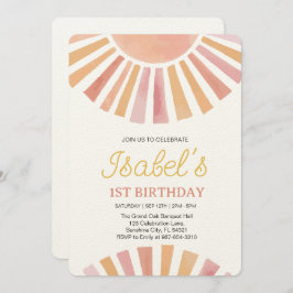Invitación Little Sunshine Primer cumpleaños, Sunshine primer