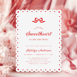 Invitación Little Sweetheart Bow Baby Shower Invitation