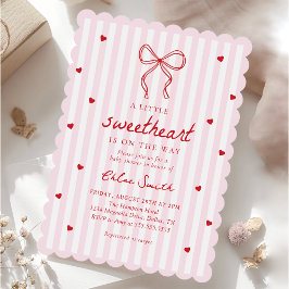Invitación Little Sweetheart Bow Baby Shower Invitation