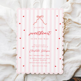 Invitación Little Sweetheart Bow Baby Shower Invitation