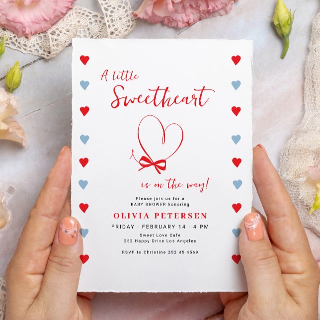 Invitación Little sweetheart cute Valentines boy baby shower (Subido por el creador)