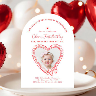 Invitación Little Sweetheart First Birthday Invitation