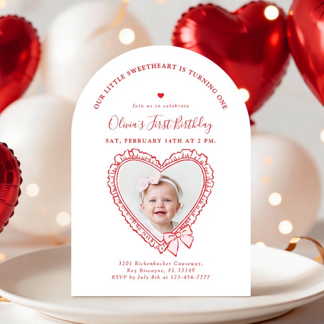 Invitación Little Sweetheart First Birthday Invitation (Subido por el creador)