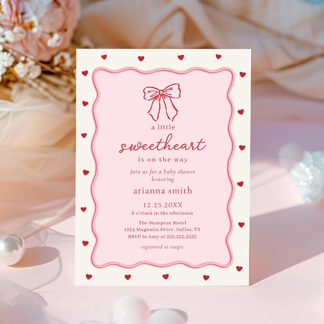 Invitación Little Sweetheart Girl Baby Shower Invitation (Subido por el creador)