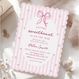 Invitación Little Sweetheart Pink Bow Baby Shower Invitation