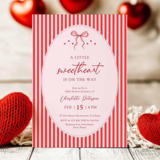 Invitación Little Sweetheart Retro Baby Shower Invitation (Subido por el creador)