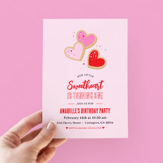 Invitación Little Sweetheart Valentine 1st Birthday Party