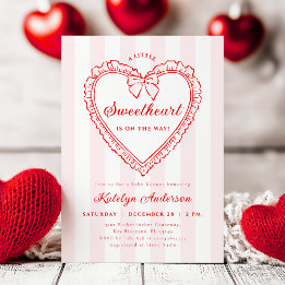 Invitación Little Sweetheart Valentine Baby Shower Invitation