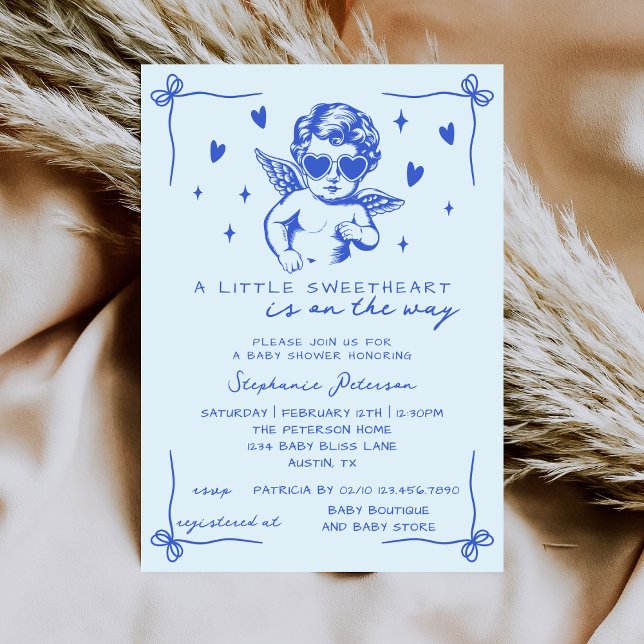 Invitación Little Sweetheart Valentine Cupid Boy Baby Shower (Subido por el creador)