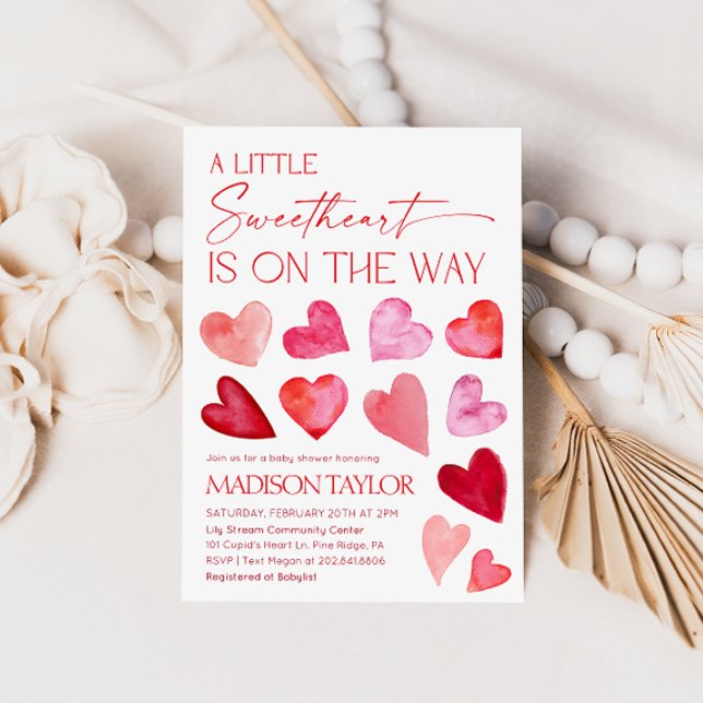 Invitación Little Sweetheart Valentine Hearts Baby Shower (Subido por el creador)