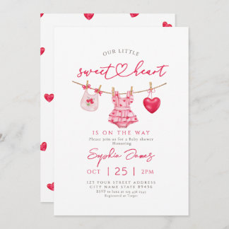 Invitación Little Sweetheart Valentines Baby Shower