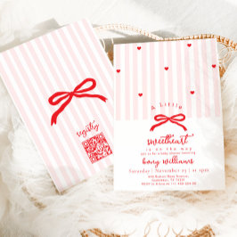 Invitación Little Sweetheart Valentines Bow Baby Shower