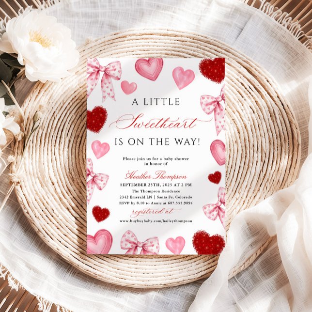 Invitación Little Sweetheart Valentines Day Baby Shower (Subido por el creador)
