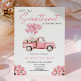 Invitación Little Sweetheart Valentine's Day Birthday Party