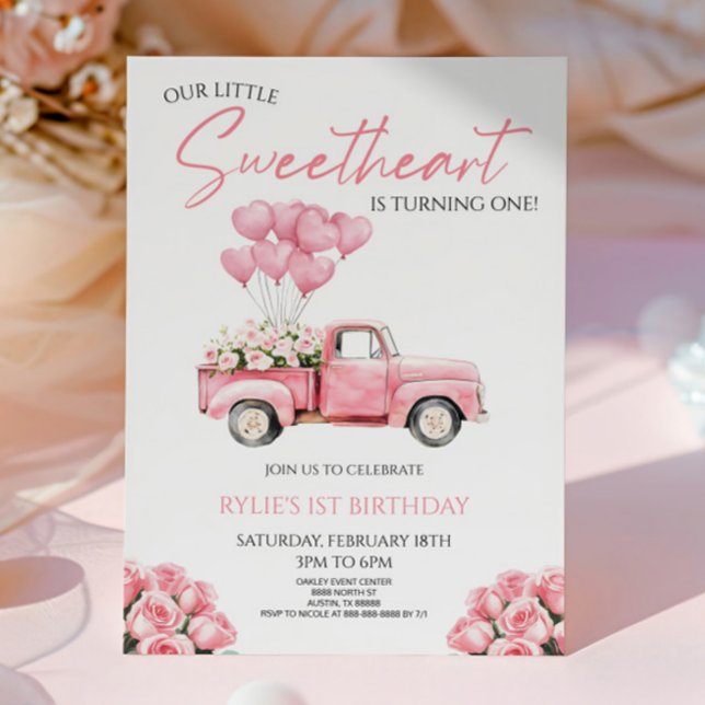 Invitación Little Sweetheart Valentine's Day Birthday Party (Subido por el creador)