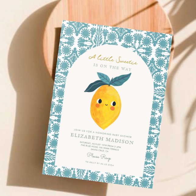Invitación Little Sweetie está en el camino Lemon Baby Shower (Subido por el creador)
