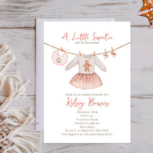 Invitación Little Sweetie Gingerbread Chica Baby Shower