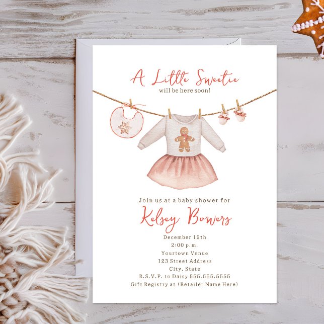 Invitación Little Sweetie Gingerbread Chica Baby Shower (Subido por el creador)