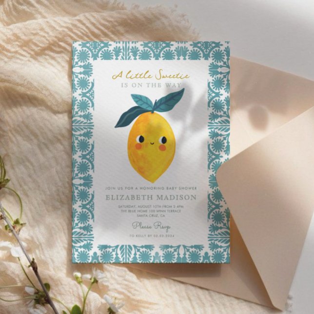 Invitación Little Sweetie Lemon Citrus Baby Shower (Subido por el creador)