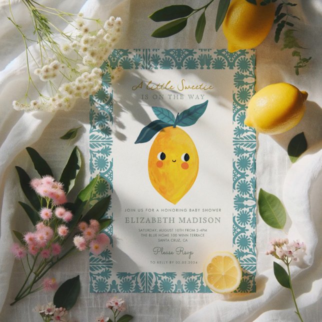 Invitación Little Sweetie Lemon Citrus Baby Shower (Subido por el creador)