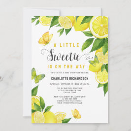 Invitación Little Sweetie Lemon Citrus Butterfly Baby Shower