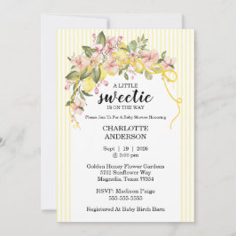 Invitación Little Sweetie Lemon Yellow Pink Baby Shower
