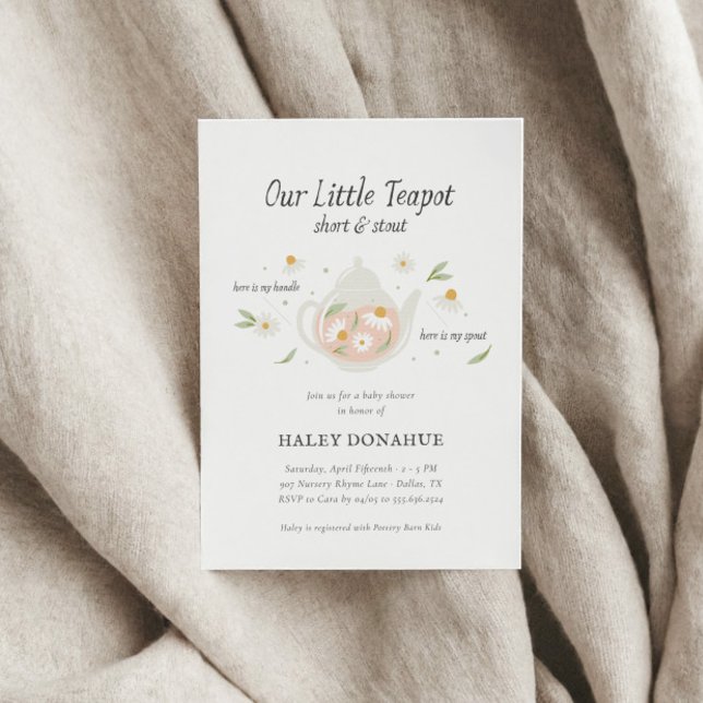 Invitación Little Teapot Nursery Rhyme Storybook Baby Shower (Subido por el creador)