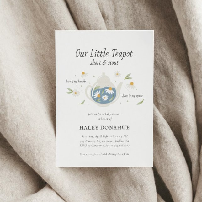 Invitación Little Teapot Nursery Rhyme Storybook Baby Shower (Subido por el creador)